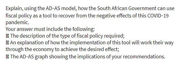 Explain, using the AD-AS model, how the South