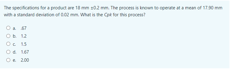 m The specifications for a product are 18 mm 10.2