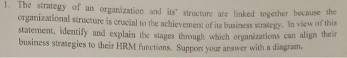 1. The strategy of an organization and its