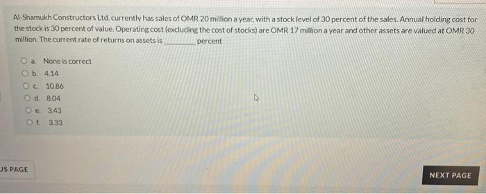 is NOT among the function of inventories? O a. To