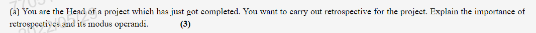 (a) You are the Head of a project which has just