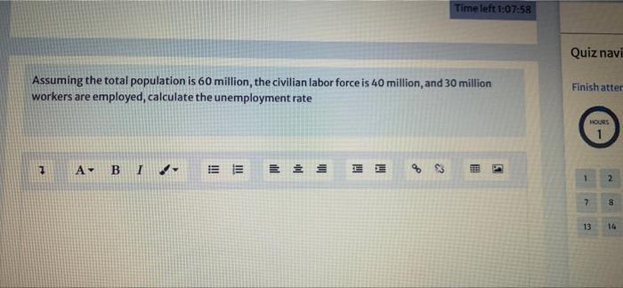 Time left 1:07:58 Assuming the total population