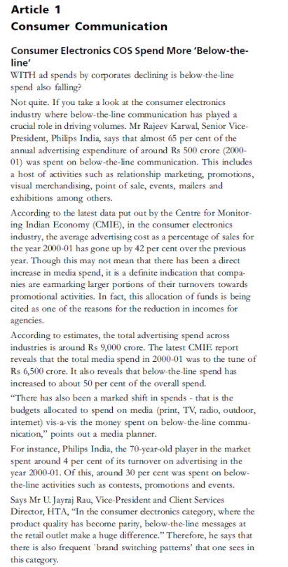 Article 1 Consumer Communication Consumer