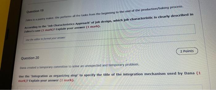 19-20 Question 19 mais a pasty makes She performs