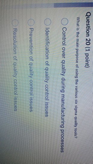 ques 20 Question 20 (1 point) What is the main