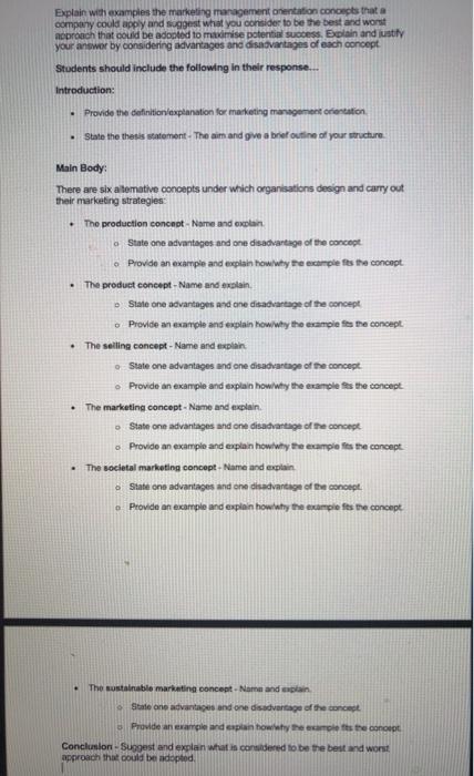 Explain with examples the marketing management