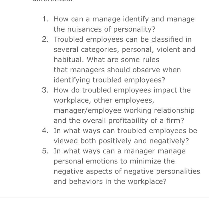 2. Troubled employees can be classified in