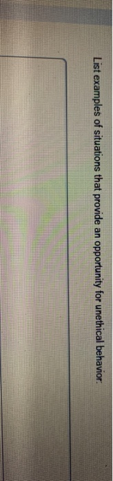 List examples of situations that provide an