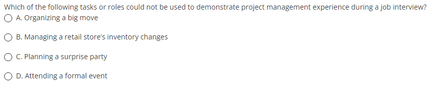 Which of the following tasks or roles could not
