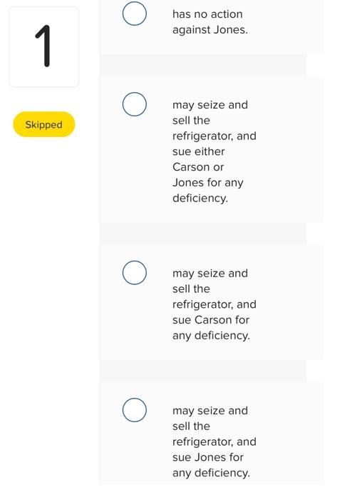Appliance Paradise sold Carson a refrigerator by