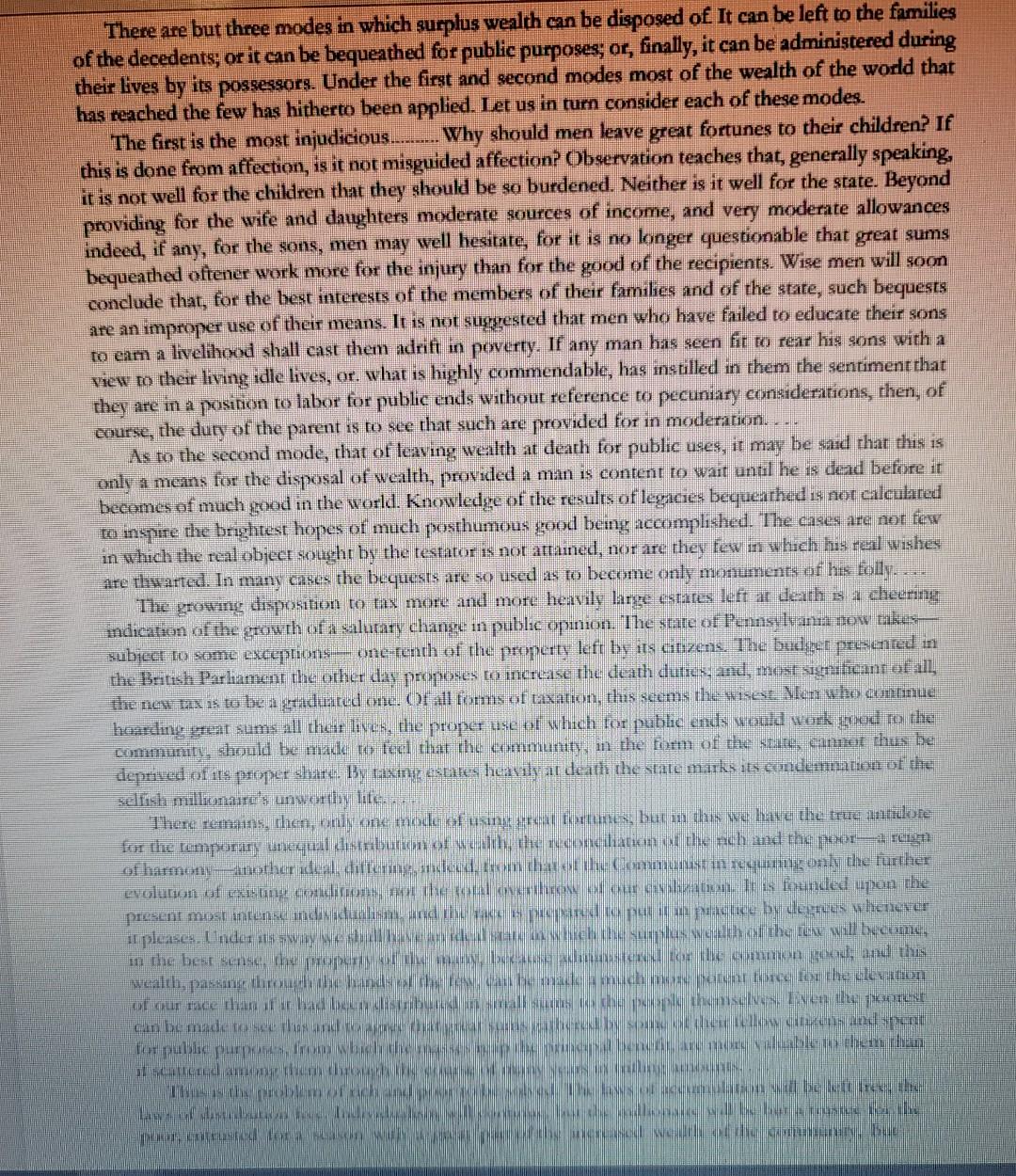 Read through The Gospel of Wealth by Andrew