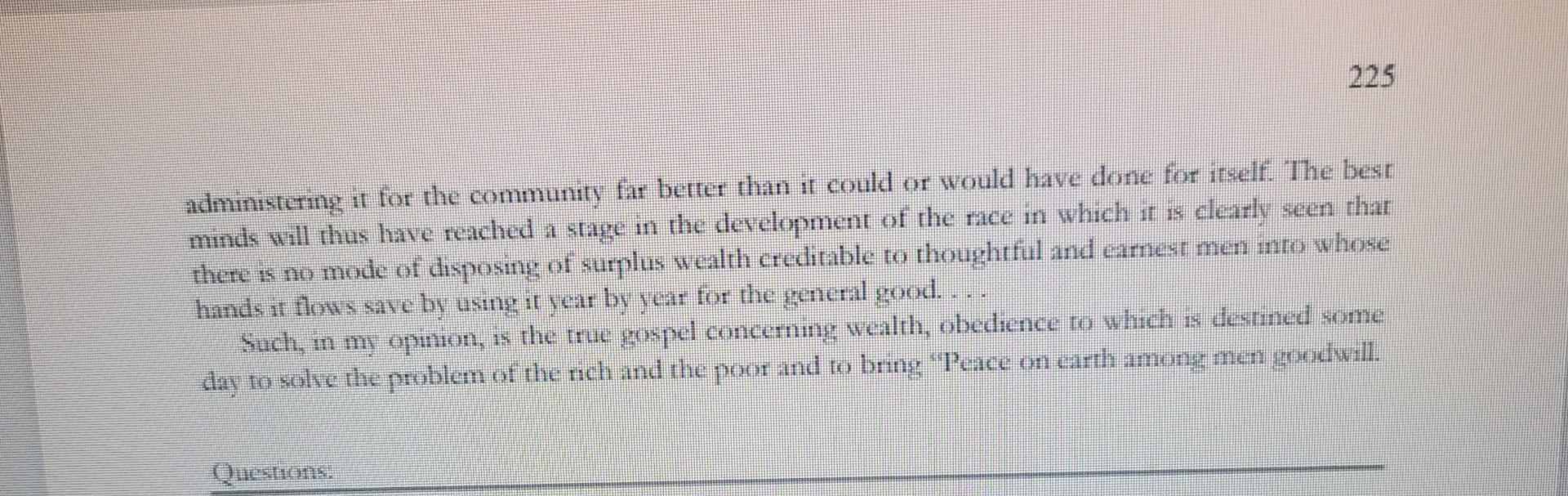 Read through The Gospel of Wealth by Andrew