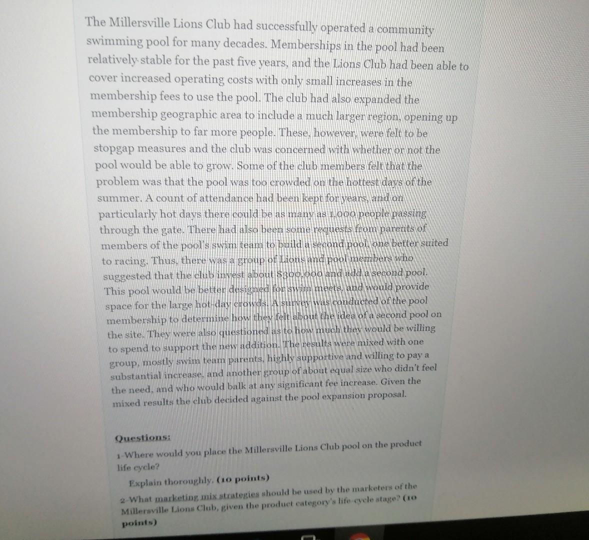 The Millersville Lions Club had successfully