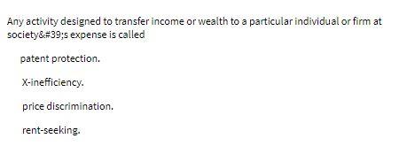 Any activity designed to transfer income or