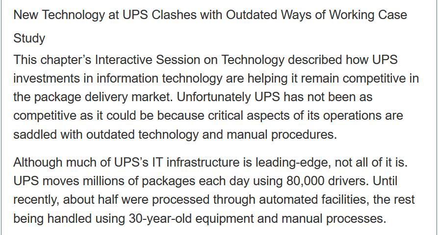 New Technology at UPS Clashes with Outdated Ways