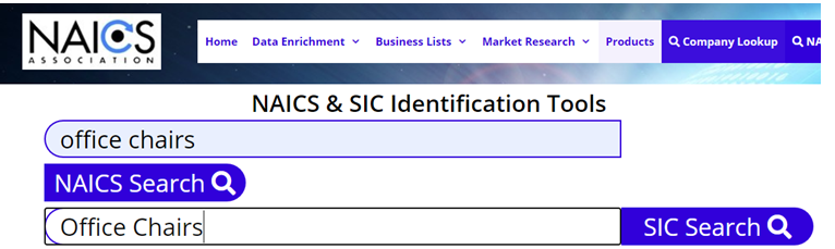 Go to the NAICS Associations website. In the