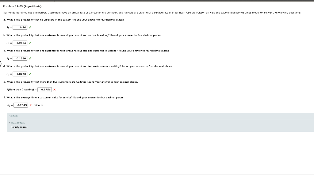 Problem 11-09 (Algorithmic) Marty's Barber Shop