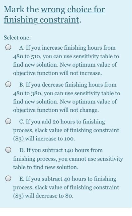 The Luxury Furniture Company manufactures chair