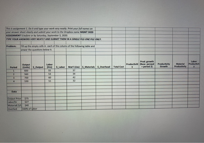 This is assignment 1. Do it and type your work