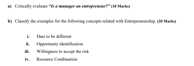 a) Critically evaluate "Is a manager an