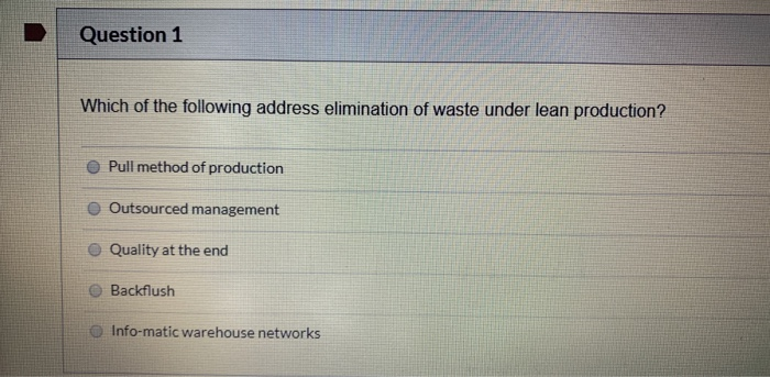Question 1 Which of the following address