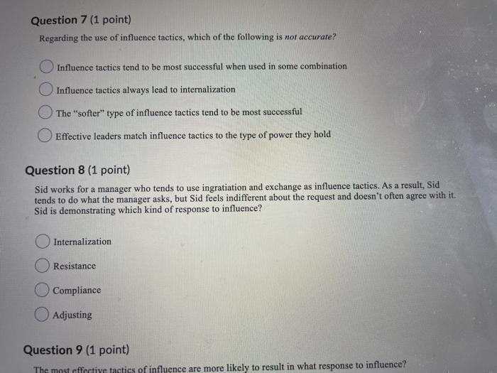 Please answer all! Visibility factors Question 5