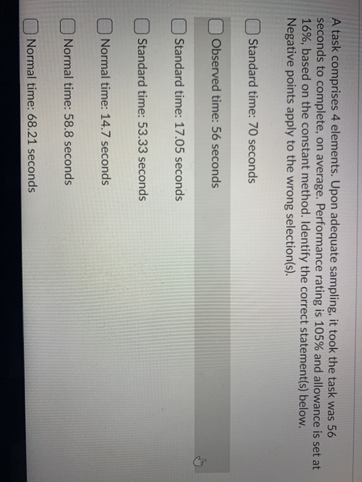 A task comprises 4 elements. Upon adequate