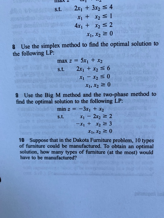 please solve question 9 using two phase method