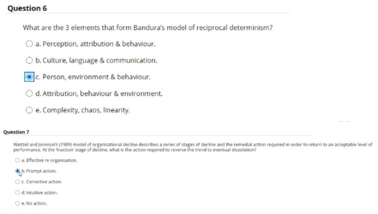 Question 6 What are the 3 elements that form