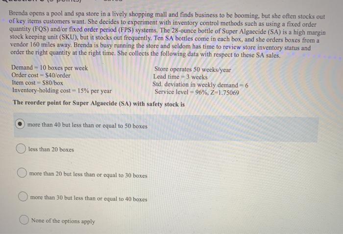 Brenda opens a pool and spa store in a lively