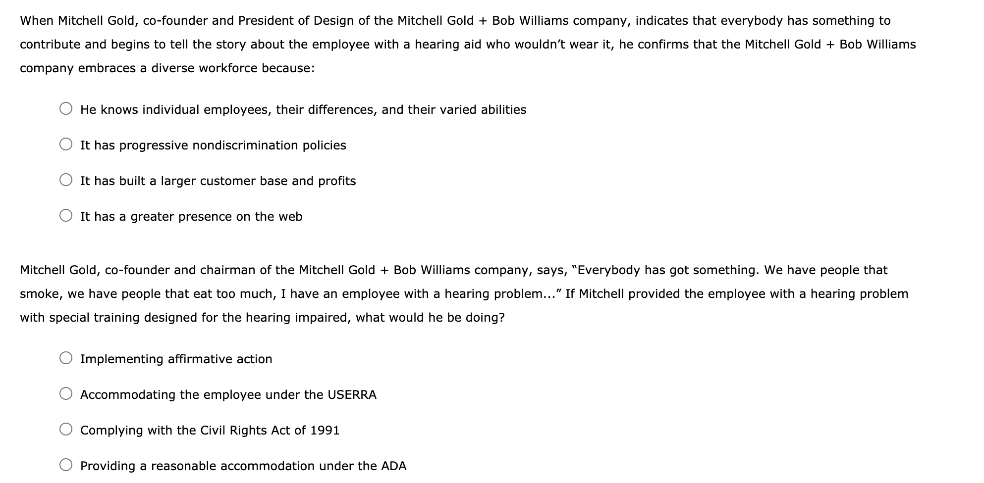 When Mitchell Gold, co-founder and President of