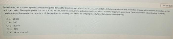 Mana industries produces a product whose