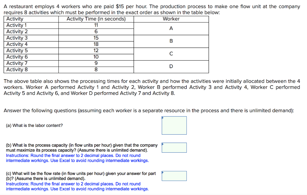 A restaurant employs 4 workers who are paid $15