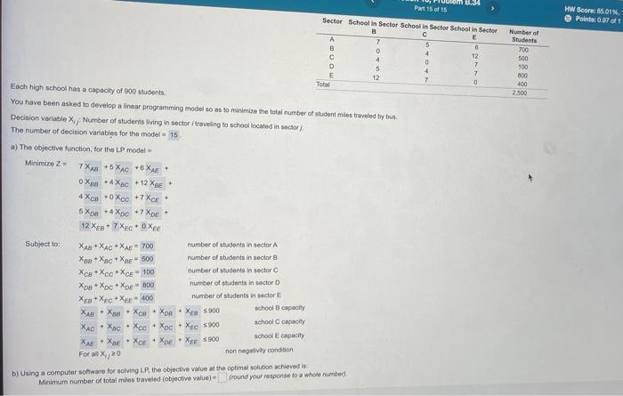 please answer b B.236 Part 5 of 15 HW Score: