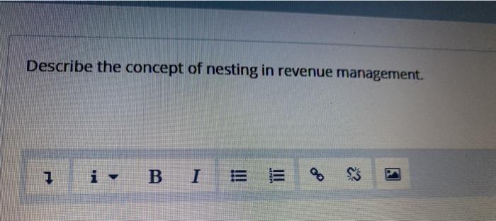 Describe the concept of nesting in revenue