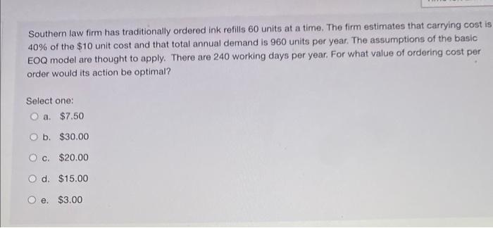 Southern law firm has traditionally ordered ink