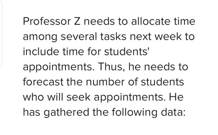 Professor Z needs to allocate time among several