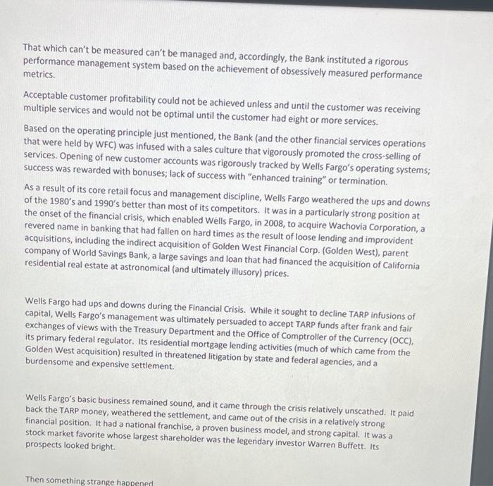 CASE STUDY: Wells Fargo Fraudulent Accounts