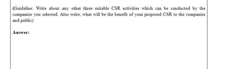 (Guideline: Write about any other three suitable