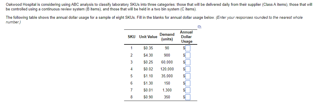 Oakwood Hospital is considering using ABC