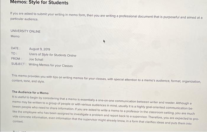 Assignment 2: Written Communication You are a