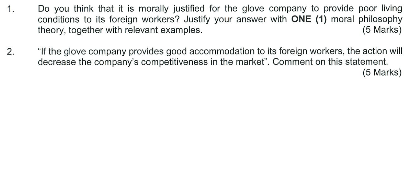 1. Do you think that it is morally justified for