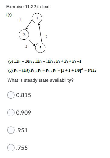 Exercise 11.22 in text. .1 5 3 (b).1P, = .5P3