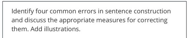 Identify four common errors in sentence