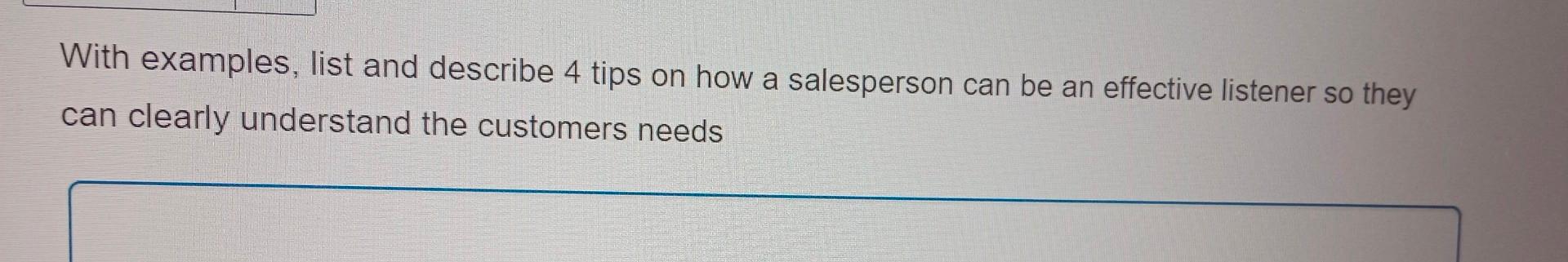 With examples, list and describe 4 tips on how a