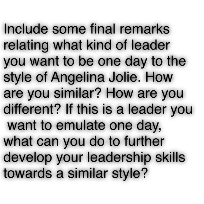 Include some final remarks relating what kind of