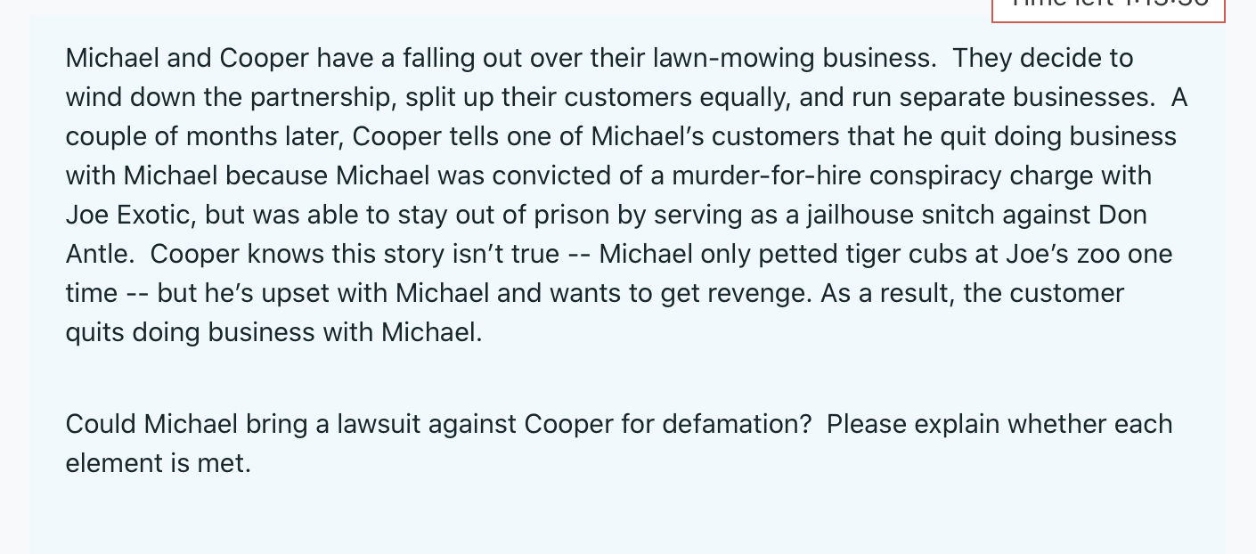 Michael and Cooper have a falling out over their