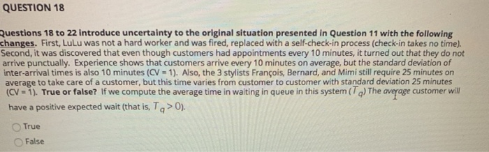 QUESTION 18 Questions 18 to 22 introduce