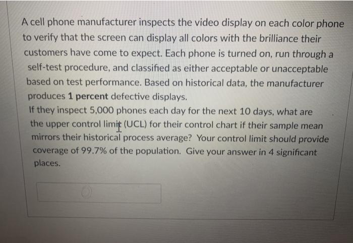 A cell phone manufacturer inspects the video