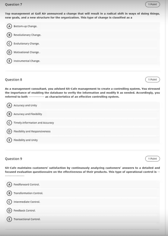 MGT230 Question 7 1 Point Top management at Gulf